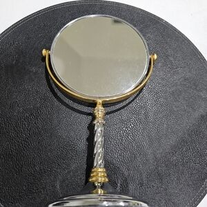 Kimball & Young Elegant Gold and Silver Handheld Mirror